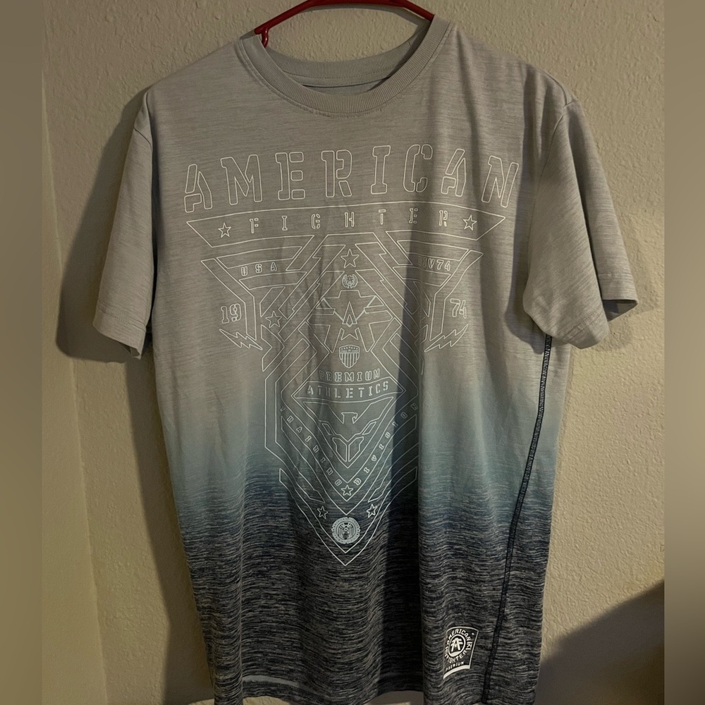 American Fighter - Faded Grey/Blue T shirt (Size Medium)
